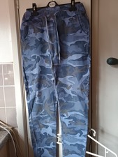 womens blue camo trousers size small