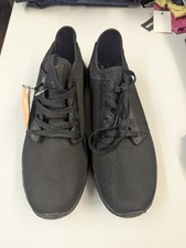 Mens Ascot Flame Black Textile Lace Up Trainer Memory Foam Insoles UK Size 10