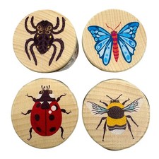 House of Marbles Wooden Insect Yo-Yo Set of 4 FSC Eco Toys Spider Butterfly Bee