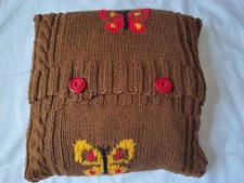 Hand Knitted Brown Aran Cable