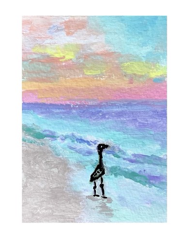 Aceo kenna gouache painting - by,