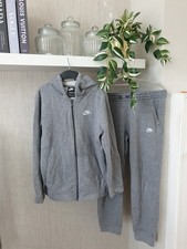 Nike Boys Grey Tracksuit Set Age XL Joggers+ Zip Hoodie