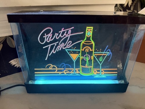 1980 neon clock party - clock, time