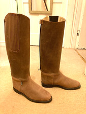 Rectiligne Long Brown Leather Riding Boots Size 42 UK Size 8 - Brand new