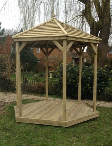 Hexagonal wooden gazebo - 2.5m,
