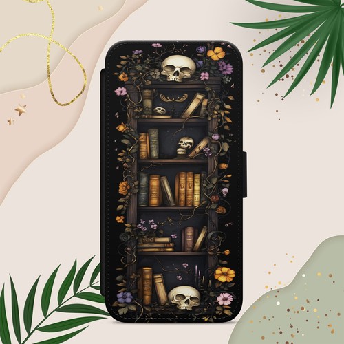 Skull gothic bookish - skull, phone