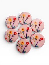 Set of 7 Floral Pattern Resin