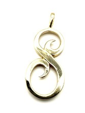 9ct Gold Initial S Pendant Personalised Scroll Initial S Gold Pendant Great Gift
