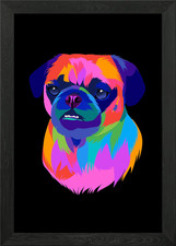 Colorful pug puppies dog