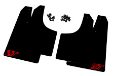 Mud Flaps Ford Focus Mk2 ST ST225 Black + Red ST Outline - 4mm PVC Mudflaps MSA