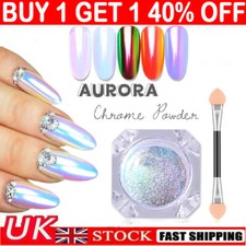 UK AURORA NAIL POWDER Mirror Effect CHROME Nail Art Mermaid Rainbow