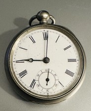 Antique Unbranded Key-wind Chrome VGC Swiss Made Men's Pocket Watch-Working