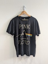Vintage Style Pink Floyd Rainbow Triangle Prism Logo Black T Shirt Size X Large 