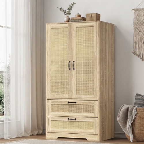 Bohemian rattan wardrobe - rattan,