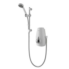 Aqualisa Aquastream Power Shower - White/Chrome, High-Pressure Booster Pump