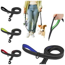 Dog Walking Lead with 2 Handles Dual Reflective Traffic Padded Dog Leash Control