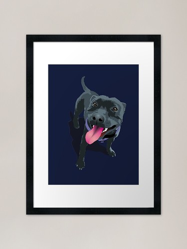 Panting dog staffy blue - dog,