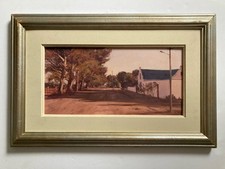 Vintage Oil Painting Street Scene Tonal Signed Framed