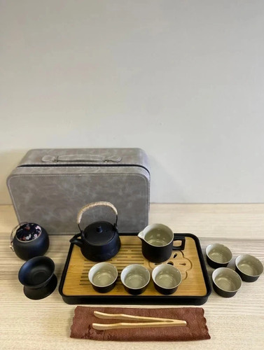 Ceramic tea set portable - tea,