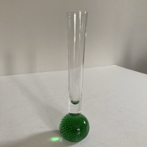 Vintage green glass bud - glass,