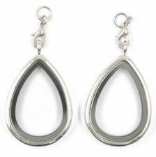 2pcs Living Memory Glass Locket Jewellery Pendant Necklace Floating Charm