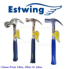 ESTWING Steel Shaft Curved Claw Nail Hammer Vinyl Handle Choose 16oz, 20oz, 24oz