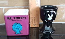 Mr Men And Playboy Ceramic   Eggcups/ Mr Men happy mug