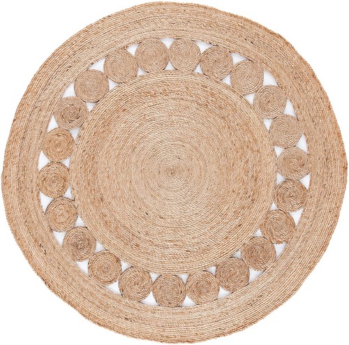 Round jute rug handmade - round,