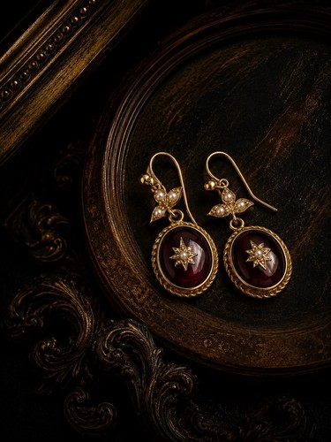 Vintage gold tone burgundy - vintage,