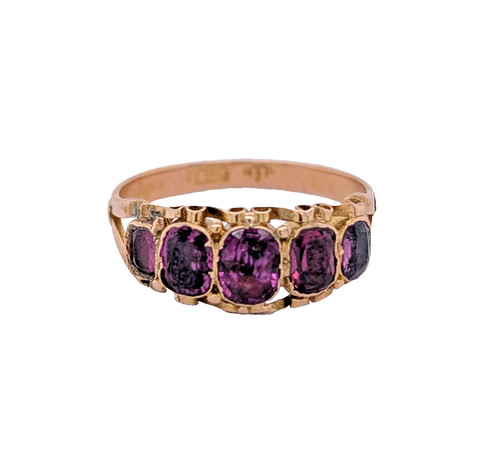 Antique amethyst stone ring - amethyst, 5