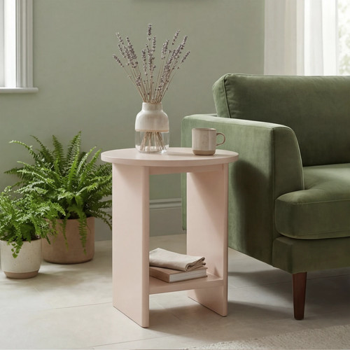 Round side table with storage - side,
