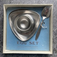 Vintage retro Alfra ALESSI egg cup Italian Stainless Steel 1950's 1960's Boxed