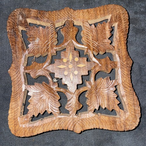 Vintage carved wooden - vintage, trivet