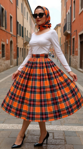 Sienna tartan 1950s vintage - tartan,