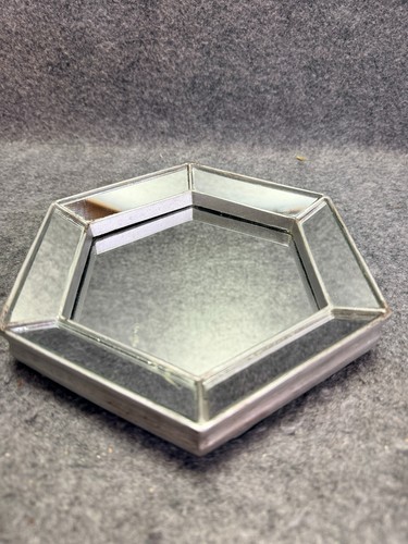 Small hexagon mirrored trinket - small,