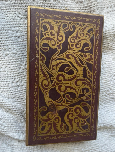 Brown gold floral - brown,