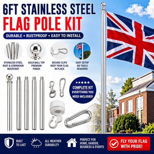 Aluminium sectional flagpole - aluminium,