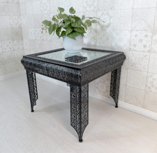 Black Embossed Metal Glass