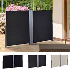 Retractable Garden Double Canopy Pull-Out Side Awning with Steel Frame Privacy