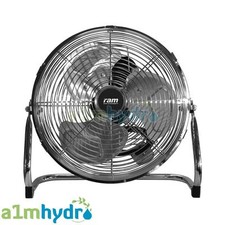 RAM 9 Inch Floor Fan 2 Speed Chrome Metal Air Movement Hydroponics