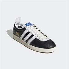 Adidas Gazelle Vintage Leather Trainers Black White Authentic Brand New