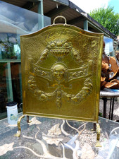 Vintage embossed brass fire - embossed,