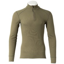 Dutch Army Surplus Odlo Thermal Top - Long Sleeve Undershirt Vest Fleece - Olive