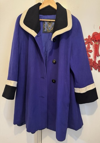 Vintage royal blue wool - blue, &