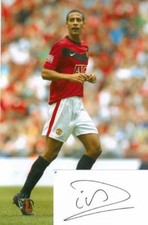 Rio Ferdinand Signature With Manchester Utd 12x8 Photo AFTAL/UACC