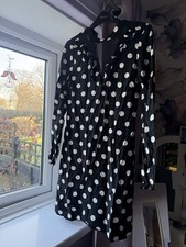 Henry Holland Polkadot Black White Dress UK 6