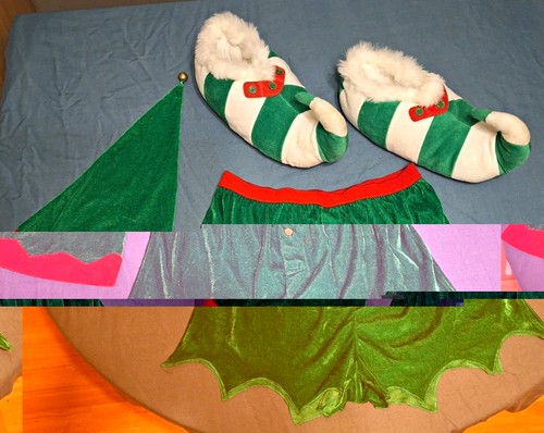 Green christmas elf costume - green,