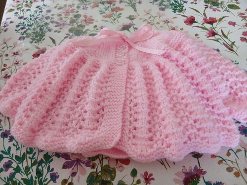 Hand knitted matinee coat - knitted,