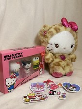 NEW - Sanrio Hello Kitty Plush Soft Toy + Xmas Stickers + Collectible Erasers