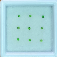 Tsavorite Garnet 1.1 mm – 9 pcs Natural Calibrated Round Melee Gemstones